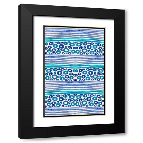 Aqua Blue Fun I Black Modern Wood Framed Art Print with Double Matting by Biscardi, Nicholas