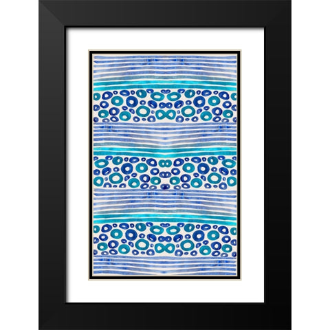 Aqua Blue Fun I Black Modern Wood Framed Art Print with Double Matting by Biscardi, Nicholas