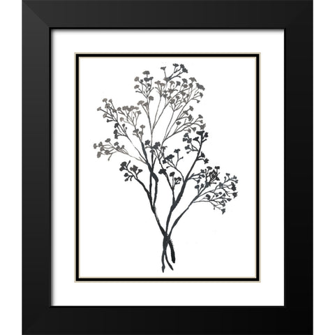 Babys Breath Black Modern Wood Framed Art Print with Double Matting by Medley, Elizabeth