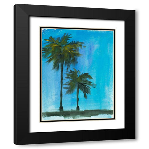 Twin Palms Black Modern Wood Framed Art Print with Double Matting by Slivka, Jane