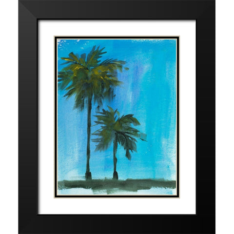 Twin Palms Black Modern Wood Framed Art Print with Double Matting by Slivka, Jane