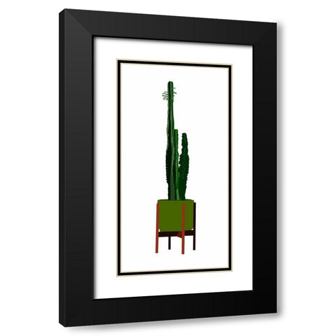 Modern Cacti Pot I Black Modern Wood Framed Art Print with Double Matting by Bucheli, Jen