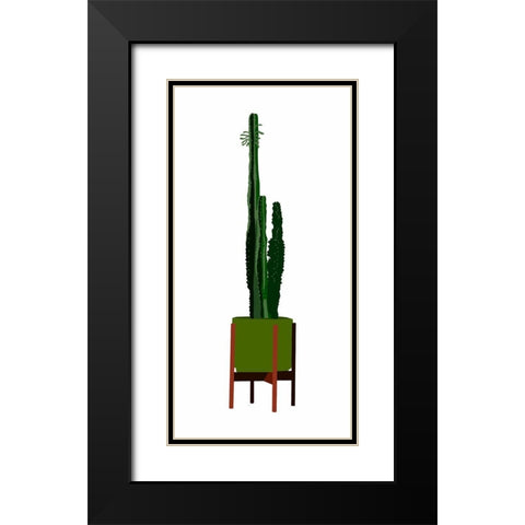 Modern Cacti Pot I Black Modern Wood Framed Art Print with Double Matting by Bucheli, Jen