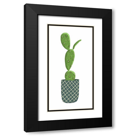 Modern Cacti Pot II Black Modern Wood Framed Art Print with Double Matting by Bucheli, Jen