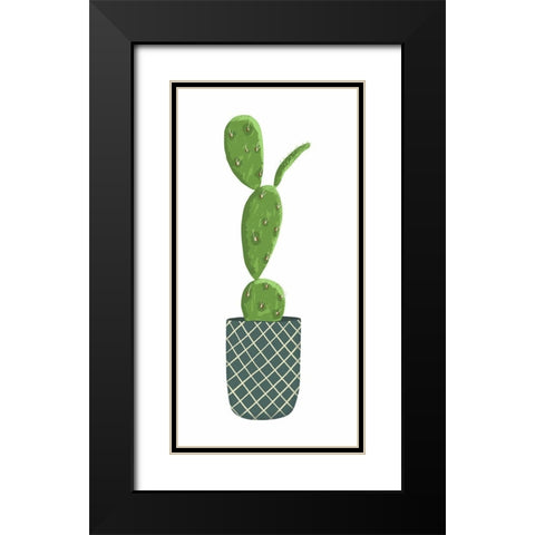 Modern Cacti Pot II Black Modern Wood Framed Art Print with Double Matting by Bucheli, Jen