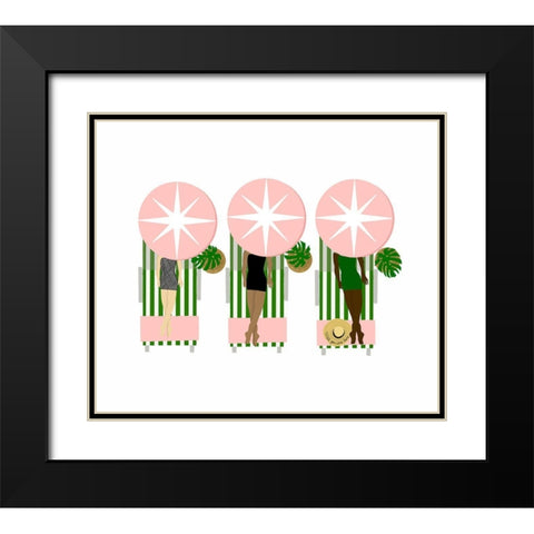 Sunbathing Ladies Black Modern Wood Framed Art Print with Double Matting by Bucheli, Jen