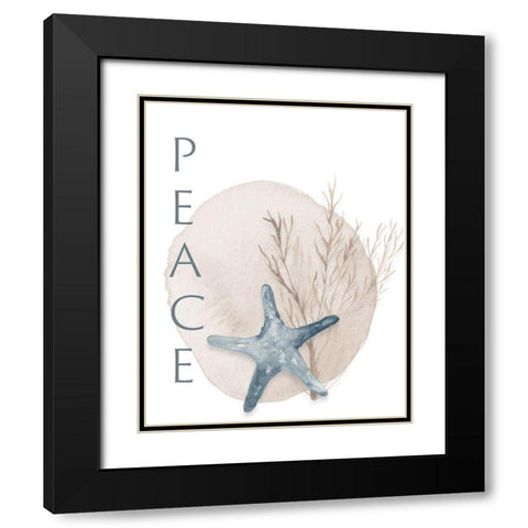 Peace Starfish Black Modern Wood Framed Art Print with Double Matting by Price, Lucille