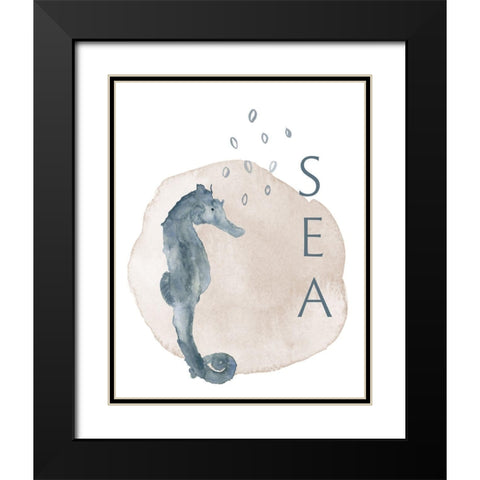Sea Seahorse Black Modern Wood Framed Art Print with Double Matting by Price, Lucille