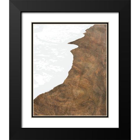 Golden Coastline I Black Modern Wood Framed Art Print with Double Matting by Meneely, Dan