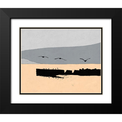 Flying Off The Dock Black Modern Wood Framed Art Print with Double Matting by Tom, Ella