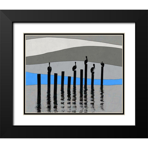 Pelican View Black Modern Wood Framed Art Print with Double Matting by Tom, Ella