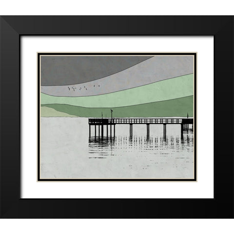 New Dock Black Modern Wood Framed Art Print with Double Matting by Tom, Ella