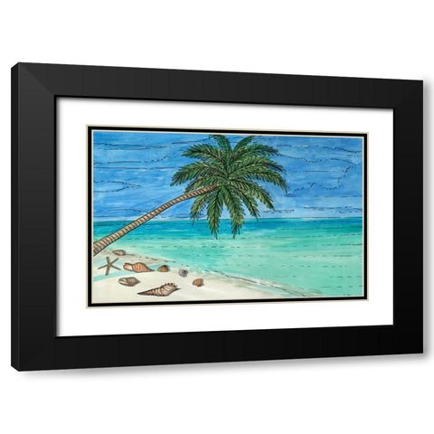 Paradise And Palms II Black Modern Wood Framed Art Print with Double Matting by Biscardi, Nicholas