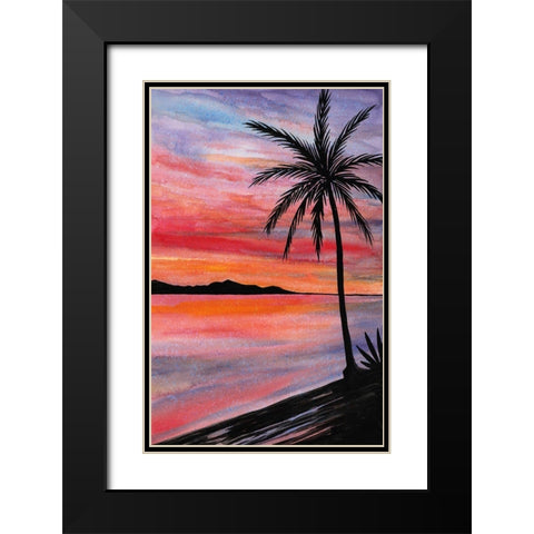 Sunset Beach I Black Modern Wood Framed Art Print with Double Matting by Biscardi, Nicholas