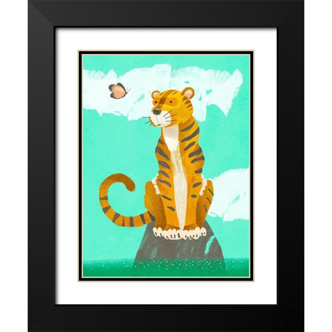 Jungle Friends I Black Modern Wood Framed Art Print with Double Matting by Sheppard, Lucca