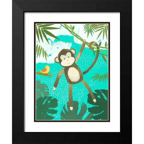 Jungle Friends II Black Modern Wood Framed Art Print with Double Matting by Sheppard, Lucca