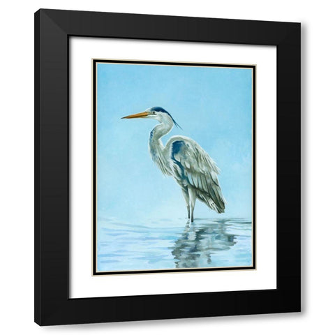 Garza Azul Black Modern Wood Framed Art Print with Double Matting by Sheppard, Lucca