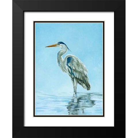 Garza Azul Black Modern Wood Framed Art Print with Double Matting by Sheppard, Lucca