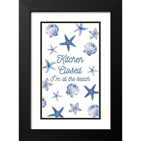 Kitchen Closed Indigo Starfish Black Modern Wood Framed Art Print with Double Matting by Loreth, lanie