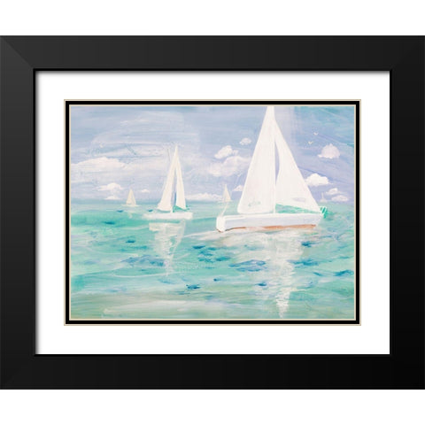 Nice Day For Sailing Black Modern Wood Framed Art Print with Double Matting by Maria, Robin