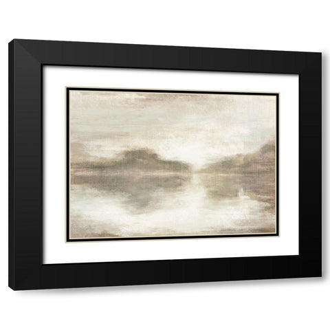 Lakes Morning Reflection Black Modern Wood Framed Art Print with Double Matting by Meneely, Dan
