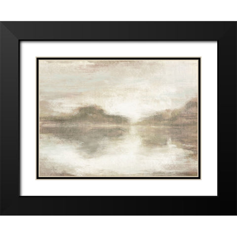Lakes Morning Reflection Black Modern Wood Framed Art Print with Double Matting by Meneely, Dan
