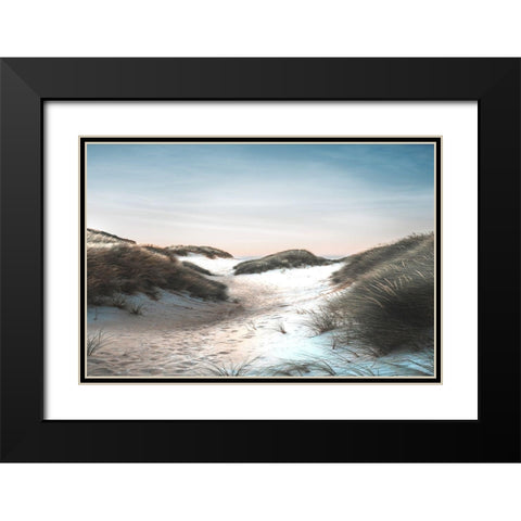 Dune Walk Black Modern Wood Framed Art Print with Double Matting by Meneely, Dan