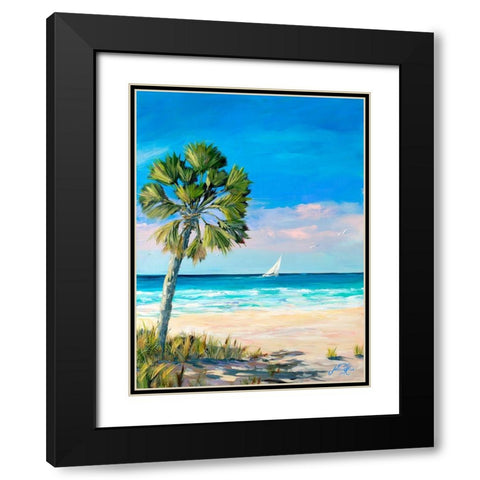 Palm Coast Black Modern Wood Framed Art Print with Double Matting by DeRice, Julie
