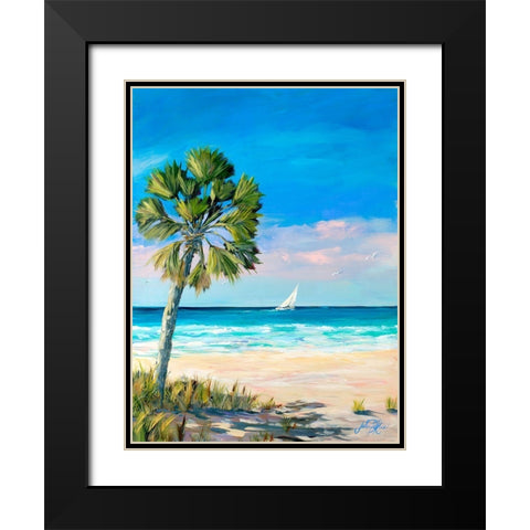 Palm Coast Black Modern Wood Framed Art Print with Double Matting by DeRice, Julie