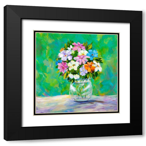 Spring Garden Bouquet Black Modern Wood Framed Art Print with Double Matting by DeRice, Julie