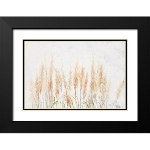 Delicate Pampas with Textured Background Black Modern Wood Framed Art Print with Double Matting by Pinto, Patricia