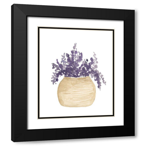 Pot Of Lavender Black Modern Wood Framed Art Print with Double Matting by Price, Lucille