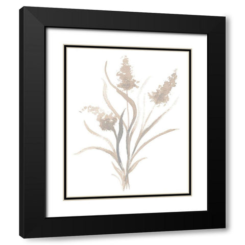 Beige Herb I Black Modern Wood Framed Art Print with Double Matting by Medley, Elizabeth