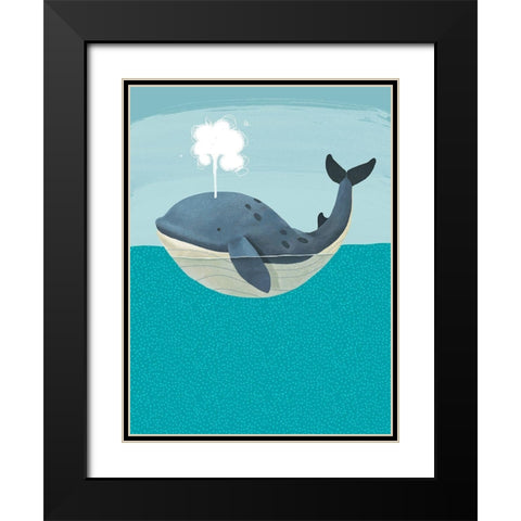 Wally The Whale Black Modern Wood Framed Art Print with Double Matting by Sheppard, Lucca