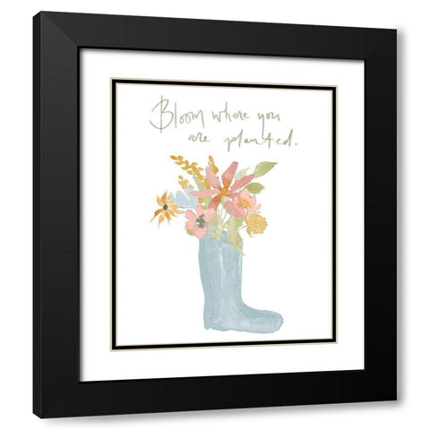 Bloom Where You Are Planted Black Modern Wood Framed Art Print with Double Matting by Price, Lucille