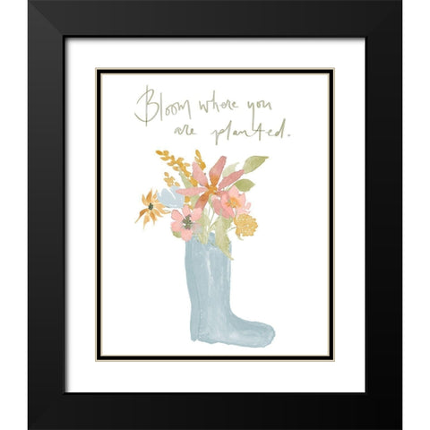 Bloom Where You Are Planted Black Modern Wood Framed Art Print with Double Matting by Price, Lucille