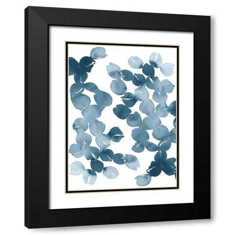 Blue Mod Abstract Black Modern Wood Framed Art Print with Double Matting by Price, Lucille