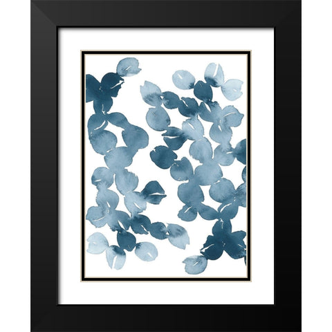 Blue Mod Abstract Black Modern Wood Framed Art Print with Double Matting by Price, Lucille