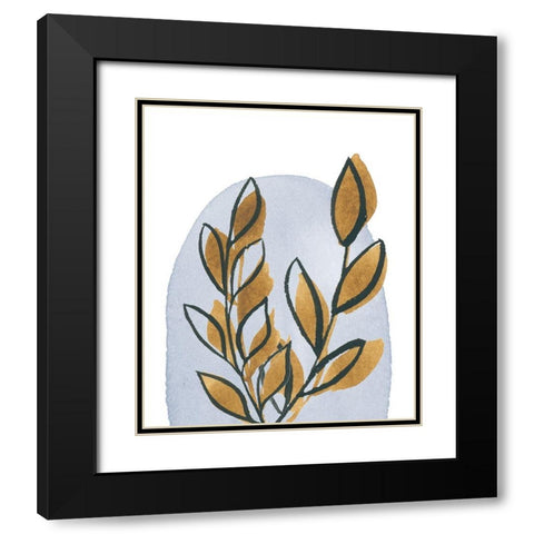 Mustard Leaves III Black Modern Wood Framed Art Print with Double Matting by Price, Lucille