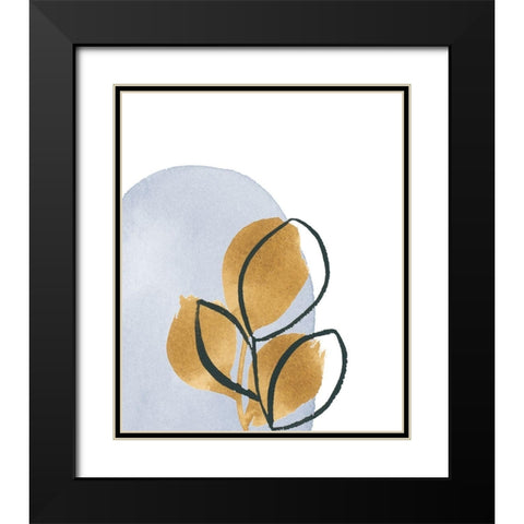 Mustard Leaves I Black Modern Wood Framed Art Print with Double Matting by Price, Lucille
