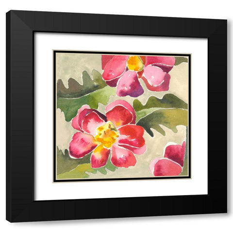 Warm Blooms Black Modern Wood Framed Art Print with Double Matting by Athas, Vas