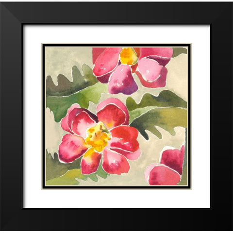 Warm Blooms Black Modern Wood Framed Art Print with Double Matting by Athas, Vas