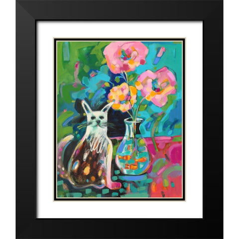 Aquatic Companion Black Modern Wood Framed Art Print with Double Matting by Athas, Vas