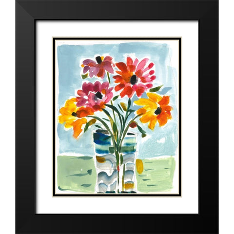 A Floral Gift Black Modern Wood Framed Art Print with Double Matting by Athas, Vas