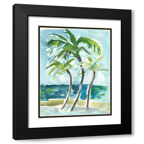 Swaying Palms Black Modern Wood Framed Art Print with Double Matting by Athas, Vas