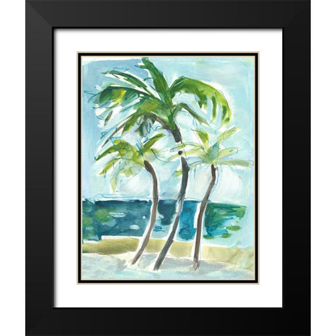 Swaying Palms Black Modern Wood Framed Art Print with Double Matting by Athas, Vas
