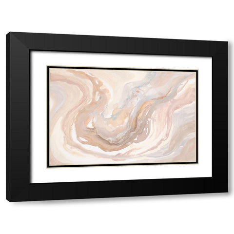 Neutral Agua Black Modern Wood Framed Art Print with Double Matting by Pinto, Patricia