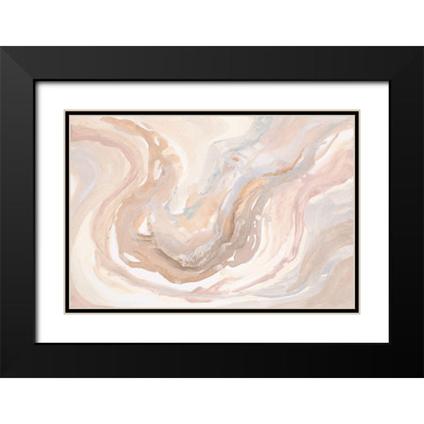 Neutral Agua Black Modern Wood Framed Art Print with Double Matting by Pinto, Patricia