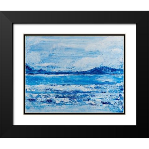 Ocean Wave Kaneohe Black Modern Wood Framed Art Print with Double Matting by Ritter, Gina