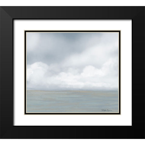 Misty Ocean I Black Modern Wood Framed Art Print with Double Matting by Maria, Robin